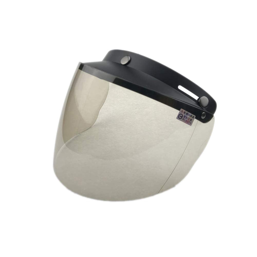 Wancar Retro Universal Standard 3-Snap Open Face Motorcycle Helmets Flip Up Face Visor Wind Shield Lens(Light Smoke)